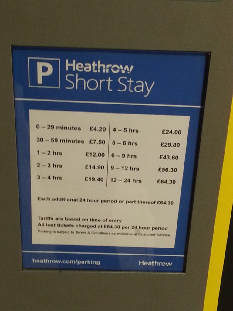 heathrow short stay car park charges