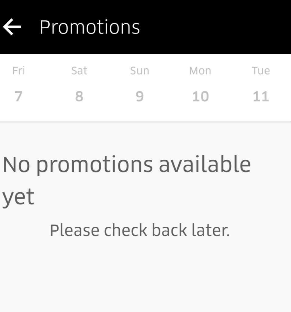 Uber promotions