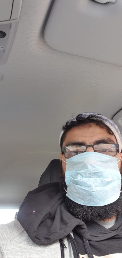 Corona virus driver Uber mask